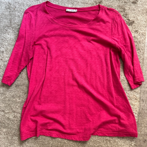 Michael Stars Tops - Michael Stars Dua Supima Cotton Tee Magenta One Size OS Style # 8948